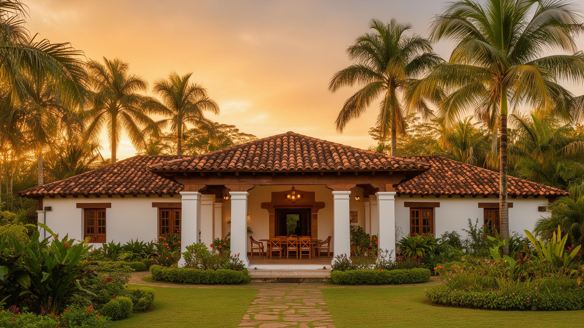 Vista de la Casona Palma Real al atardecer