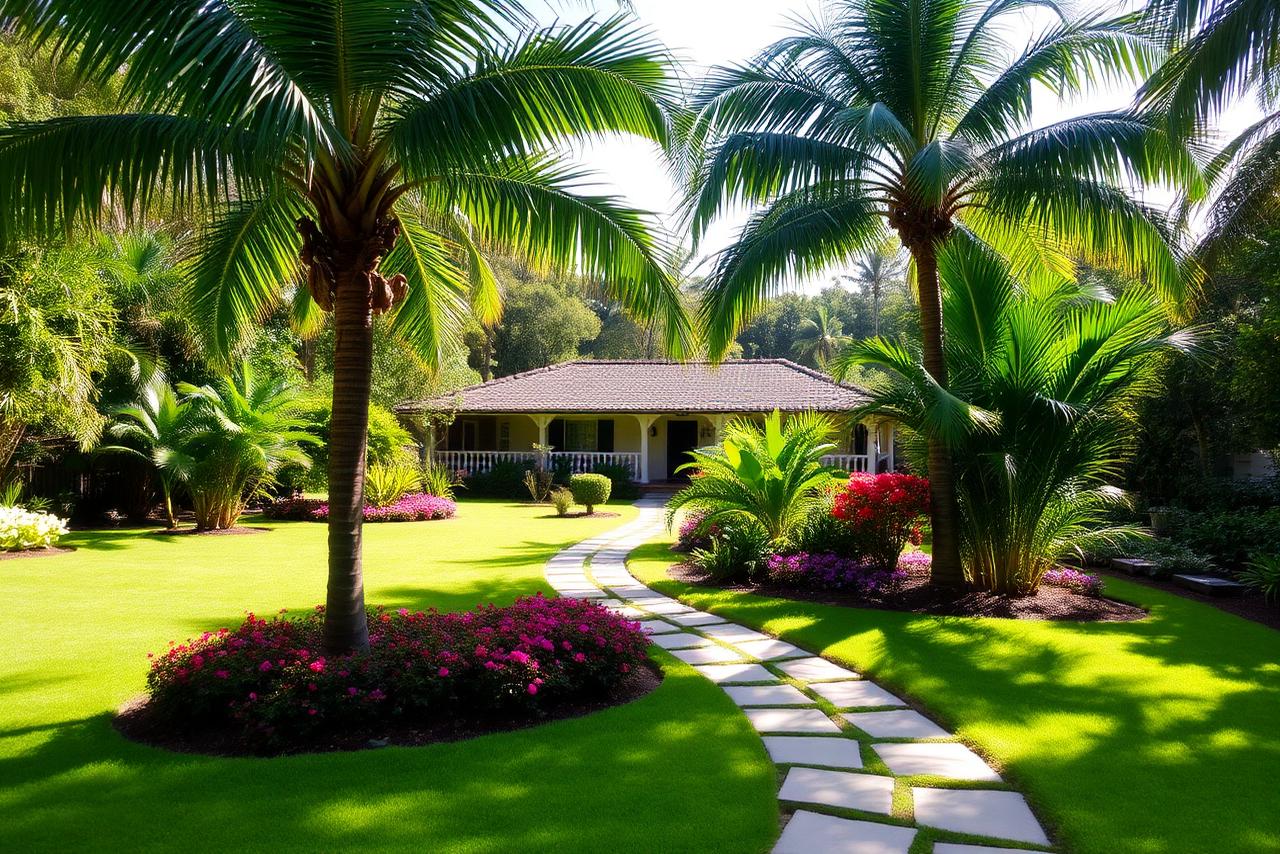 Jardines tropicales y sendero